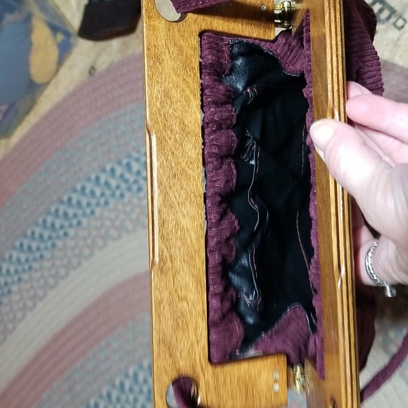 Vintage FS Originals wine corduroy bag with wooden closure - Picture 8 of 8